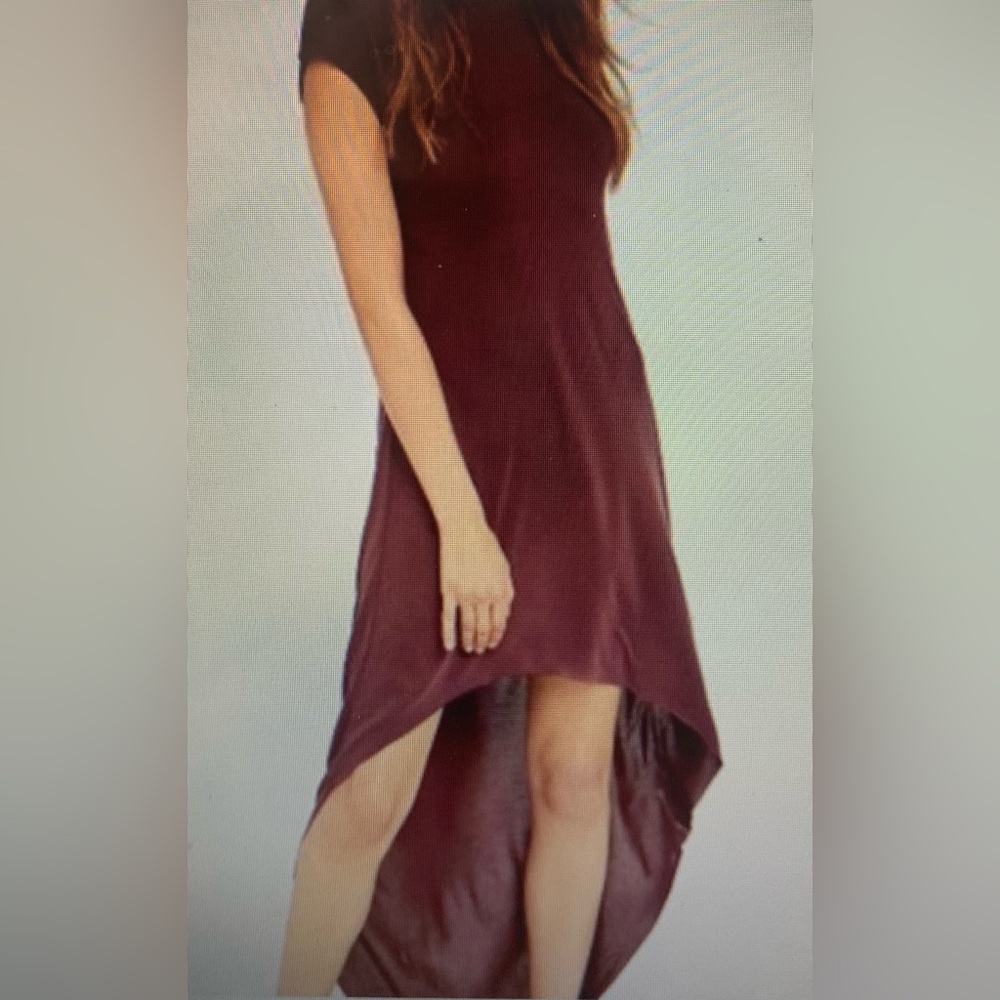 Silence & Noise Plum High Low Midi Dress